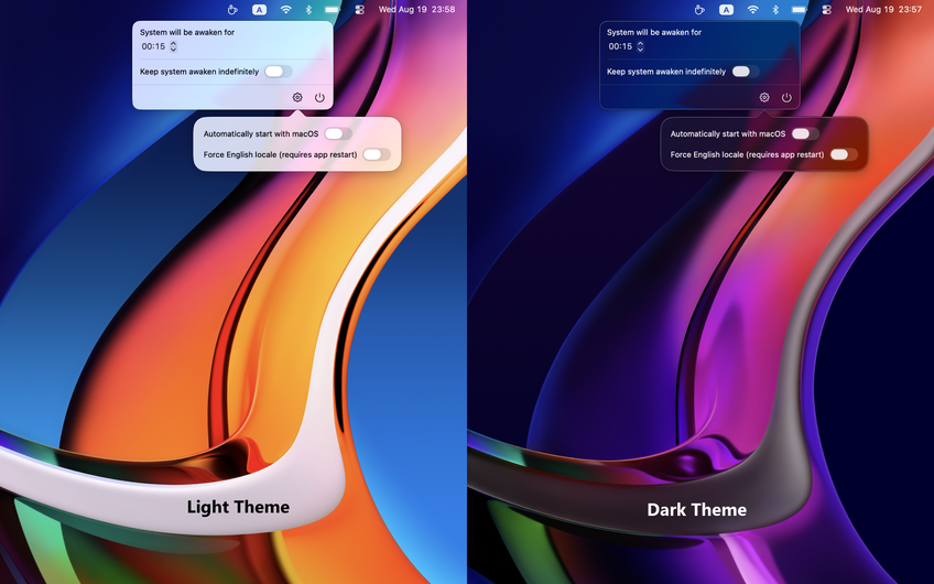 Awake Timer On Mac - Settings