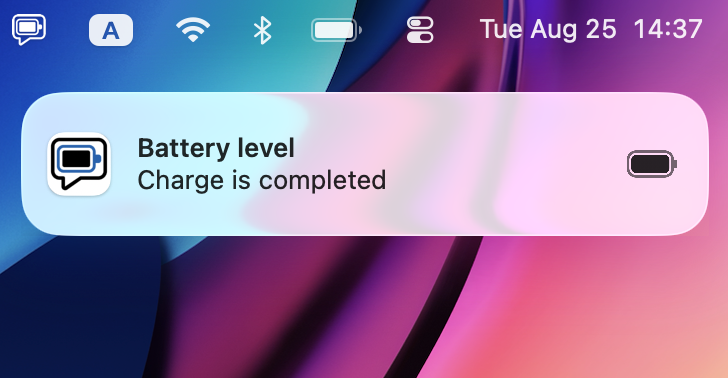 Battery Level Notification Fully charged notification