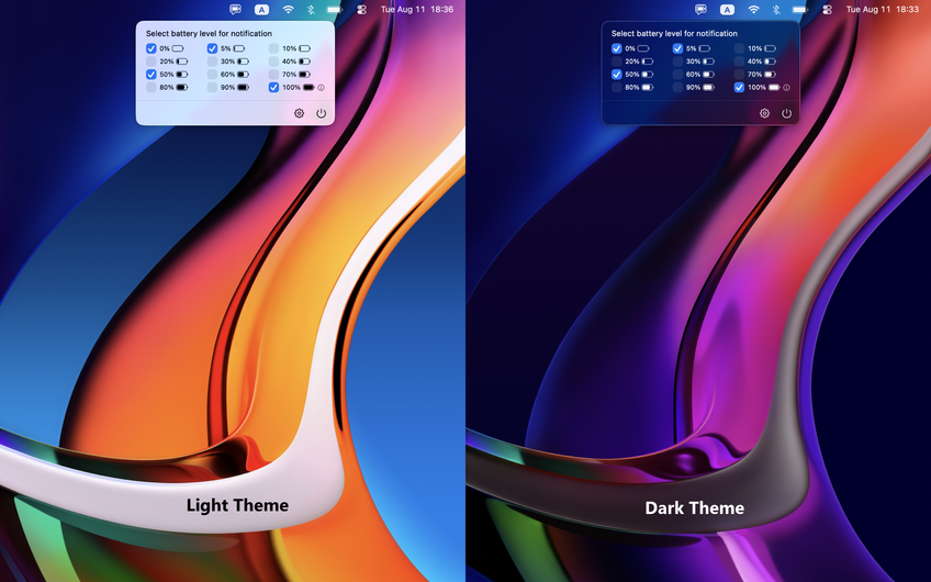 Battery Level Notification On Mac - Main screen