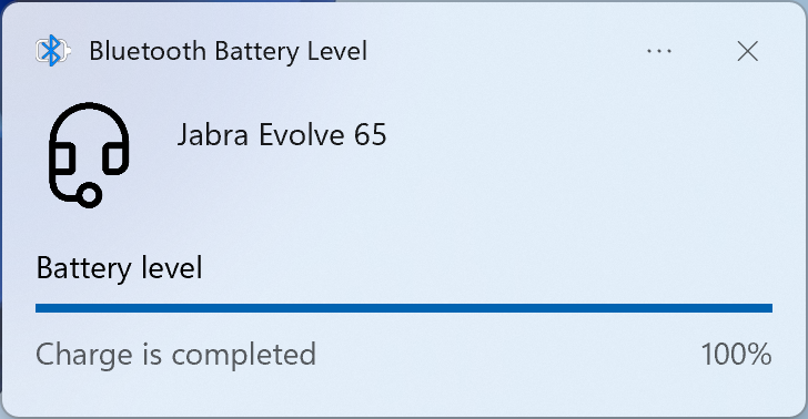 Bluetooth Battery Level Full Charge Notification