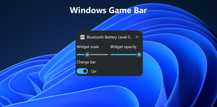 Bluetooth Battery Level Pro On Game Bar - Settings