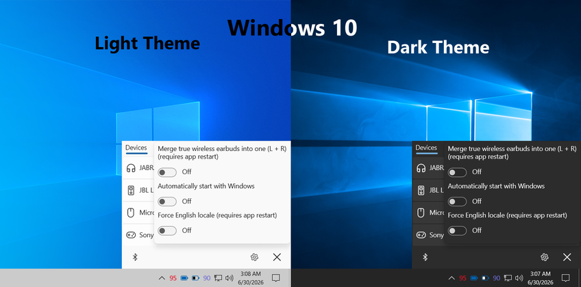 Bluetooth Battery Level Pro On Windows 10 - Settings