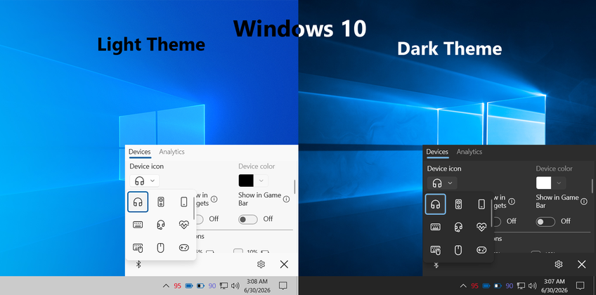Bluetooth Battery Level Pro On Windows 10 - Device icon customization