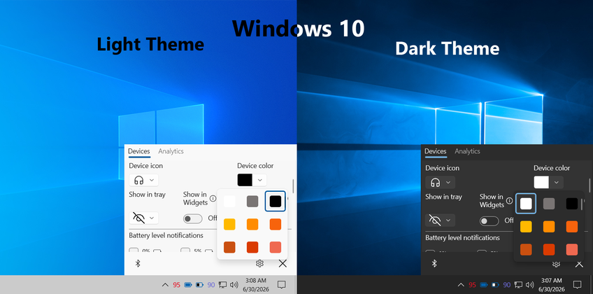 Bluetooth Battery Level Pro On Windows 10 - Device color customization