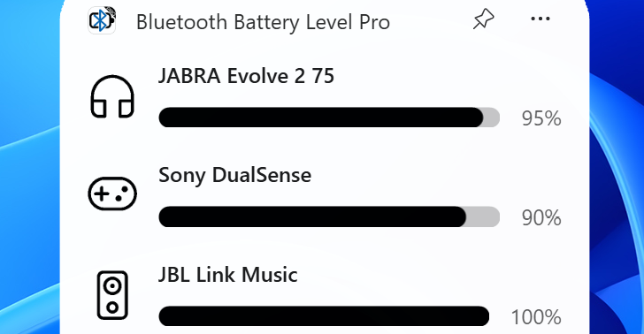 Bluetooth Battery Level Pro Windows Widget