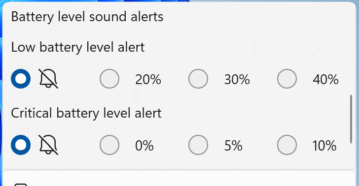 Bluetooth Battery Level Sound Alerts