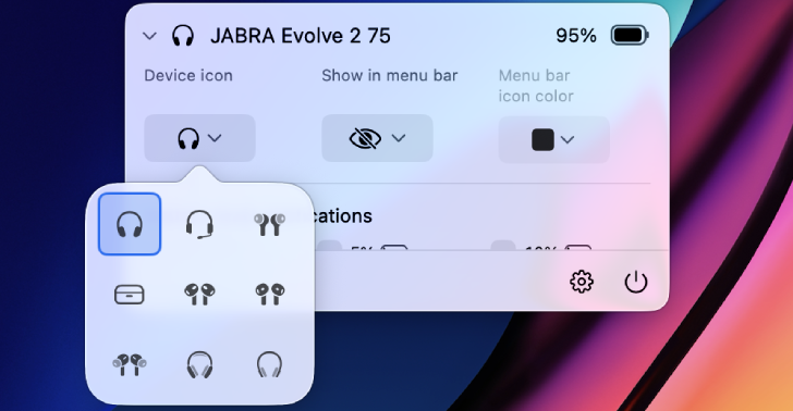 Bluetooth Battery Level Device Icon Customization