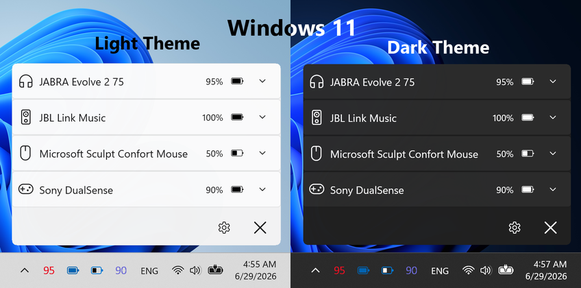 Bluetooth Battery Level On Windows 11 - Main screen