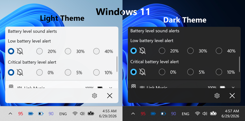 Bluetooth Battery Level On Windows 11 - Device alerts settings