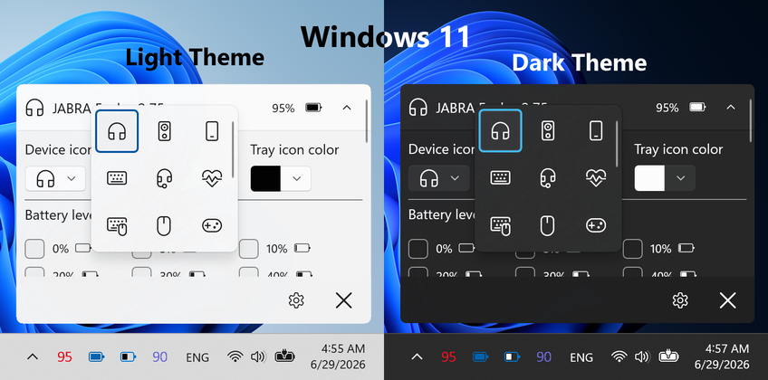 Bluetooth Battery Level On Windows 11 - Device icon customization