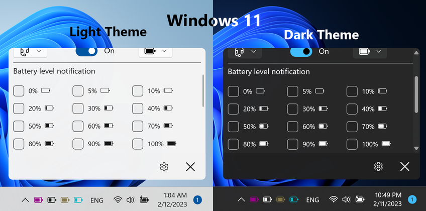 Bluetooth Battery Level On Windows 11 - Device notification settings