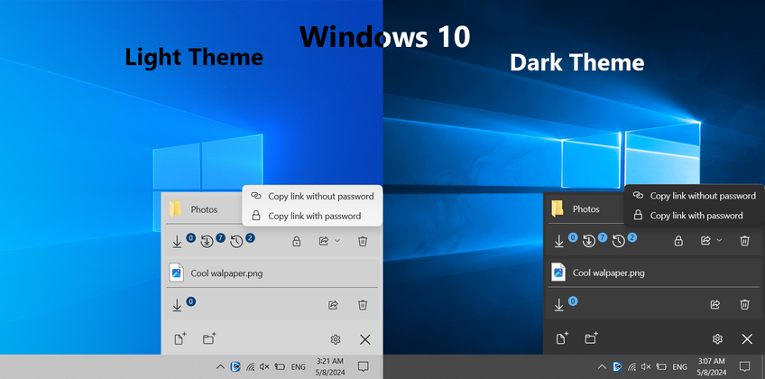 Direct Share On Windows 10 - Copy link options