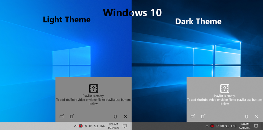Floating Video Player On Windows 10 - Main screen - Empty playlist