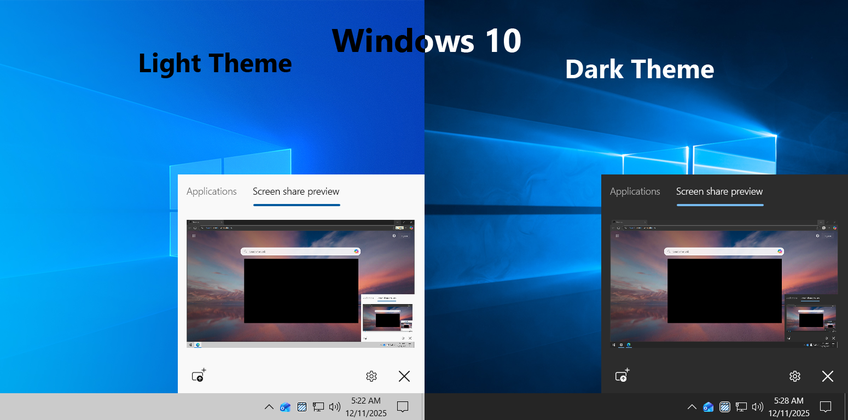 Hide During Screen Sharing On Windows 10 - Live preview screen