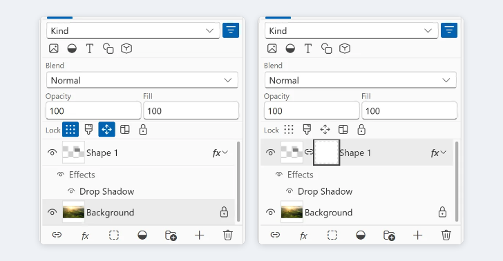 Lamella Studio Layers panel with layer effects and a layer mask
