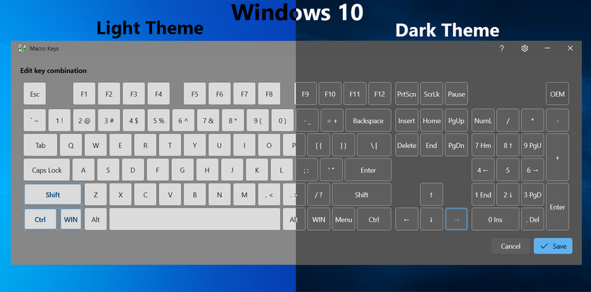 Macro Keys On Windows 10 - Key combination screen