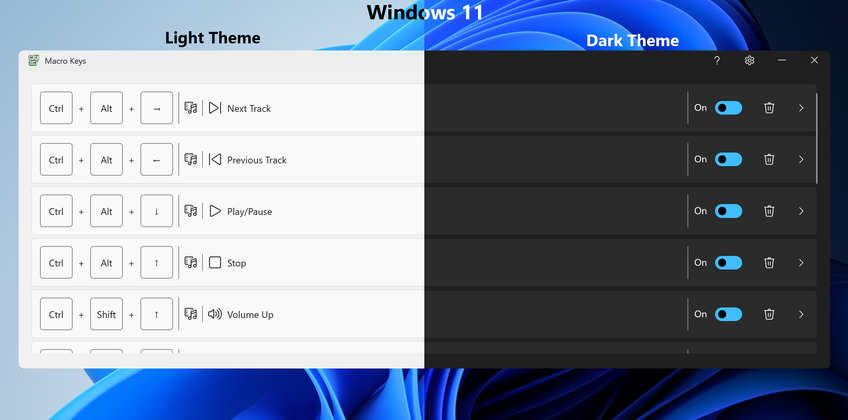 Macro Keys On Windows 11 - Main screen