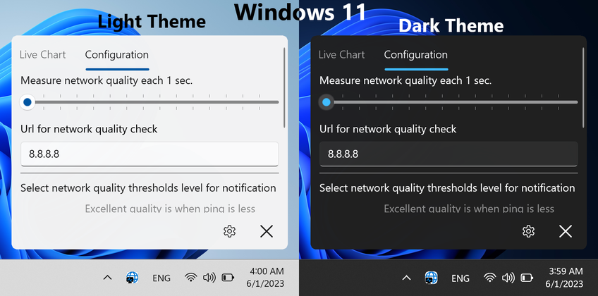 Network Quality Monitor On Windows 11 - Configuration