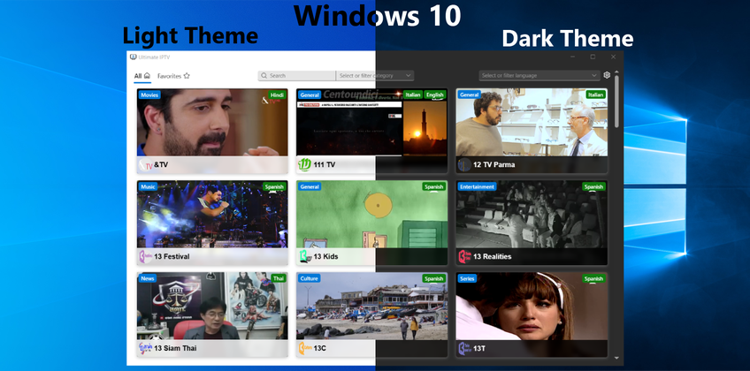 Ultimate IPTV On Windows 10 - Main screen