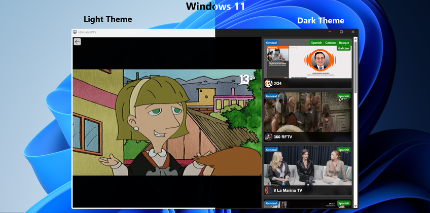 Ultimate IPTV On Windows 11 - View screen