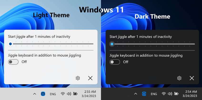 Ultimate Jiggler On Windows 11 - Main screen